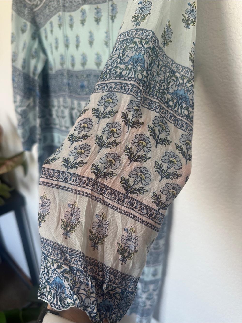 J. Jill Light Blue and Navy Floral Tunic - Picture 8 of 9
